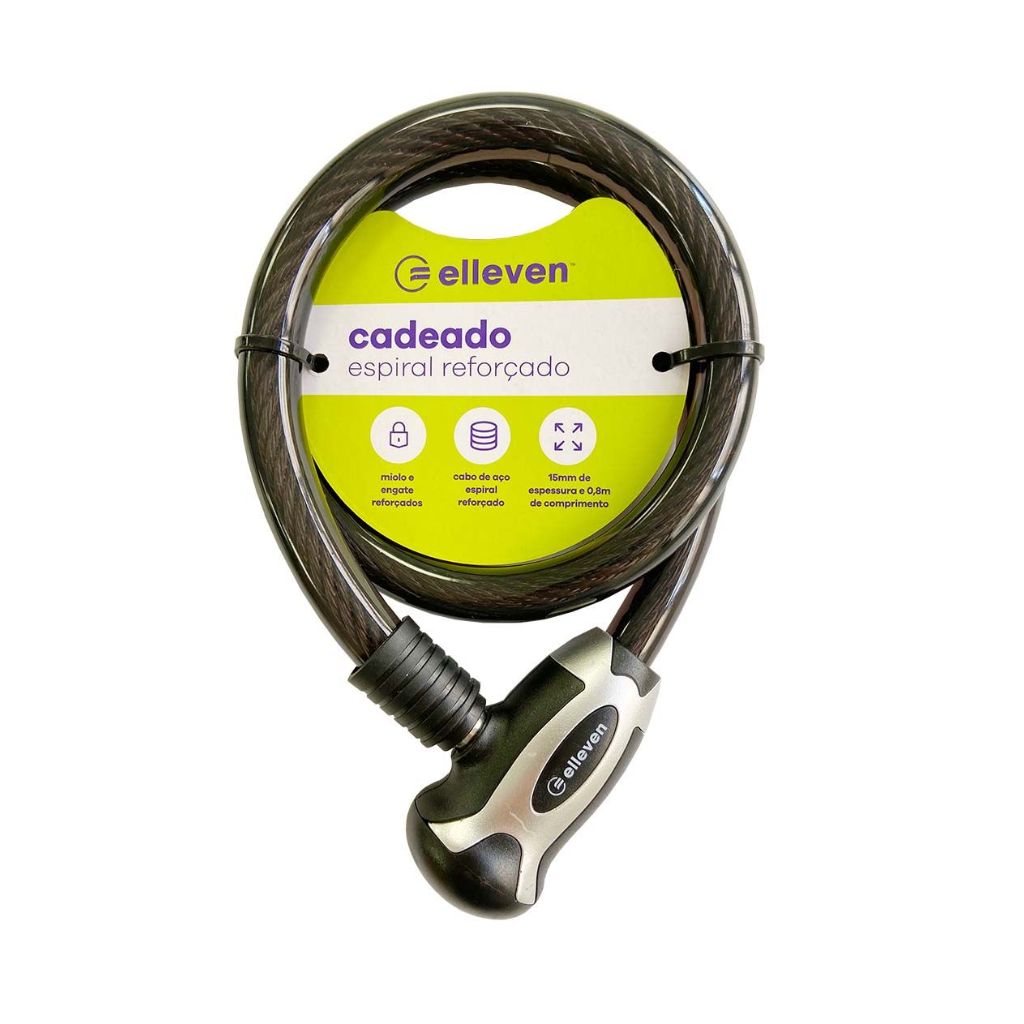 cadeado espiral elleven 80cm 15mm 6899