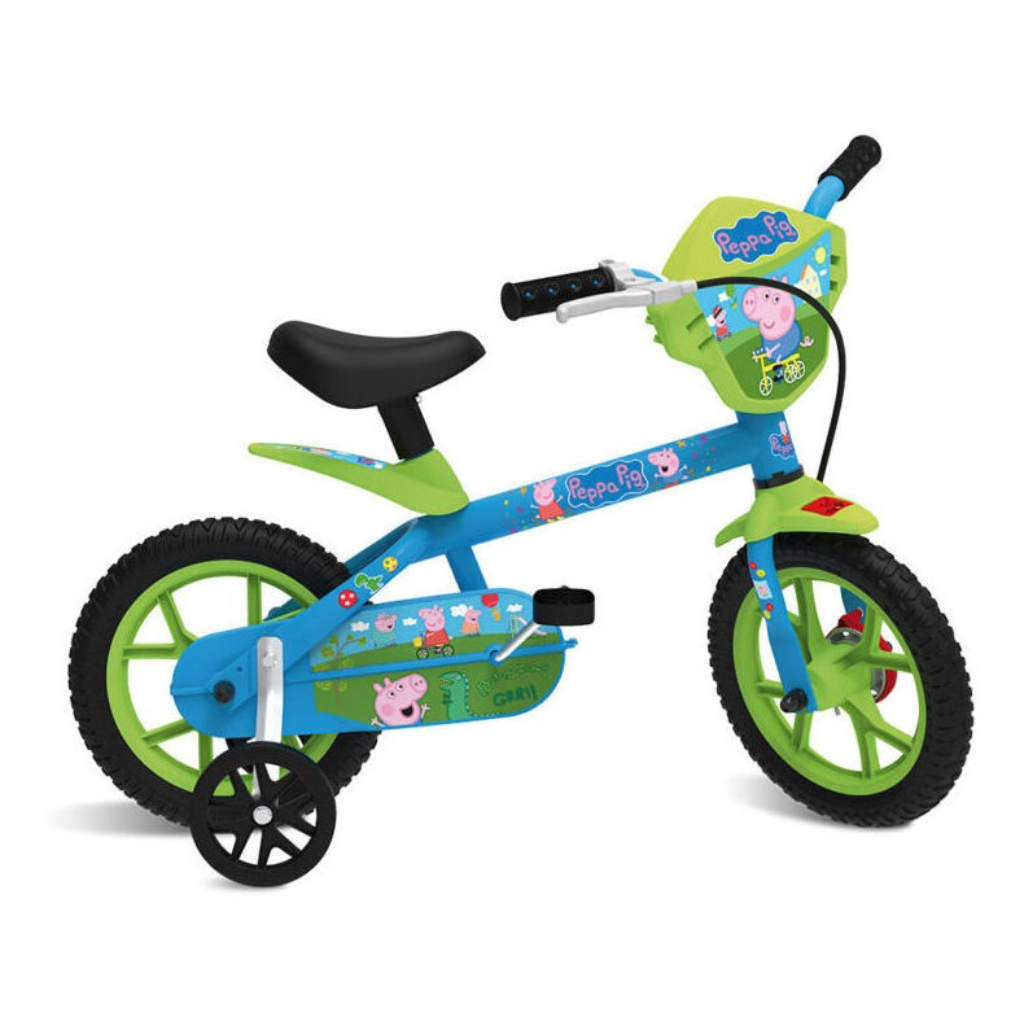 bicicleta aro 12 peppa pig george bandeirante