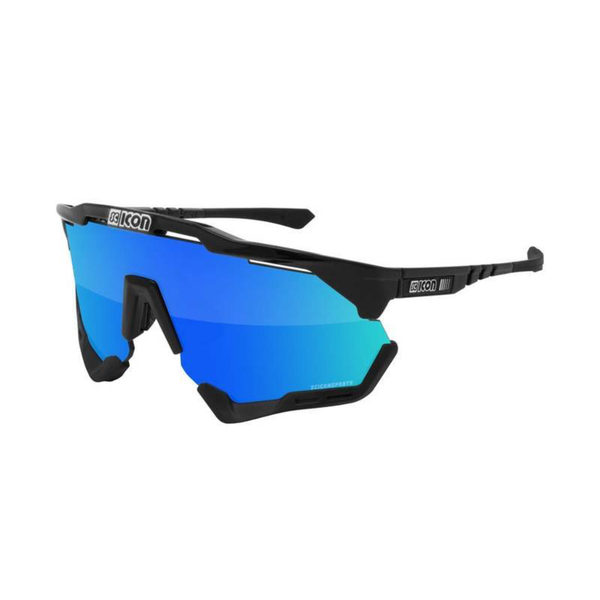 Óculos Ciclismo Aeroshade XL - Scicon - Preto - Lente Azul - Bike