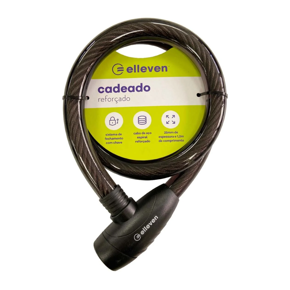 cadeado elleven 120cm 25mm espiral