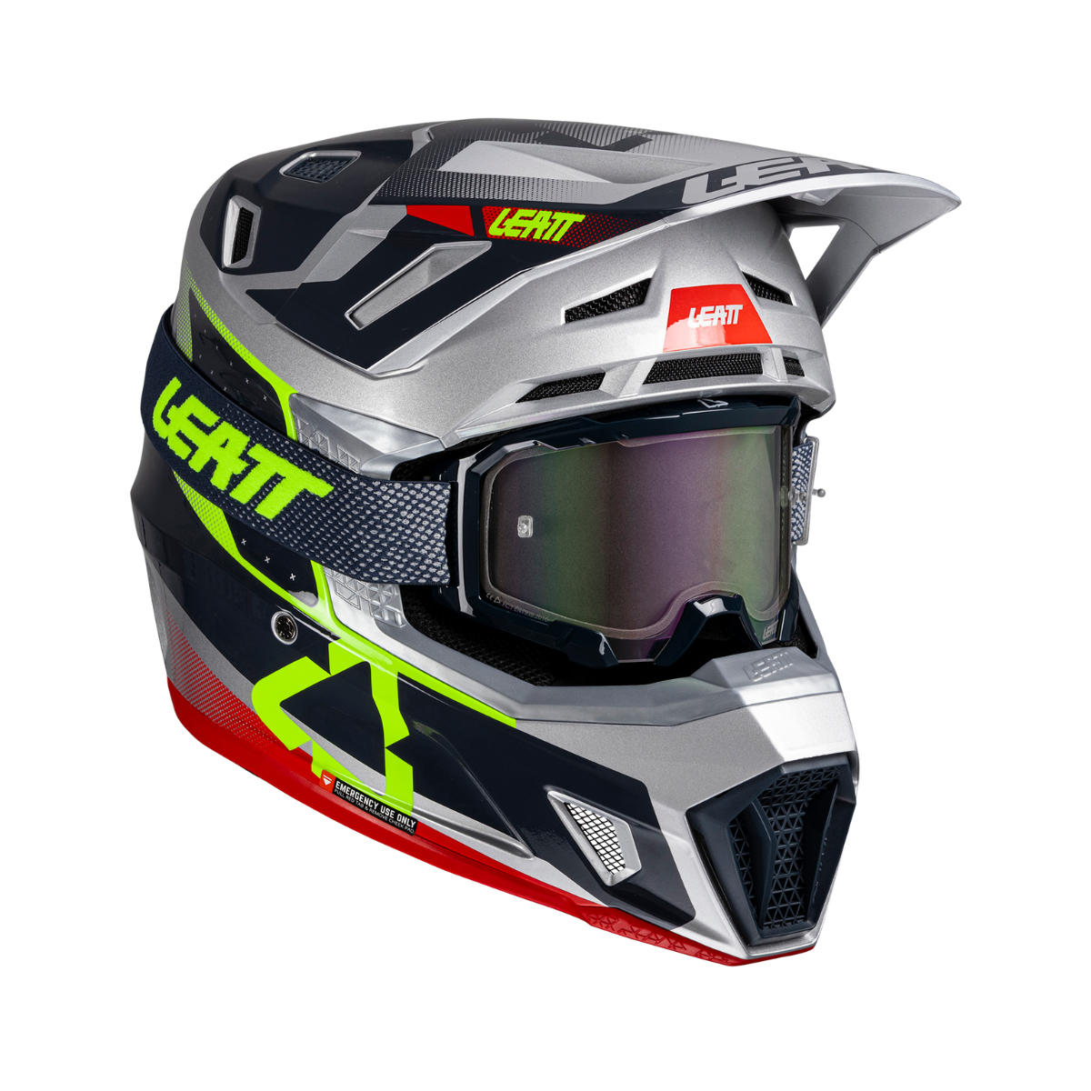 capacete leatt 7 5 cinza prata verde steel