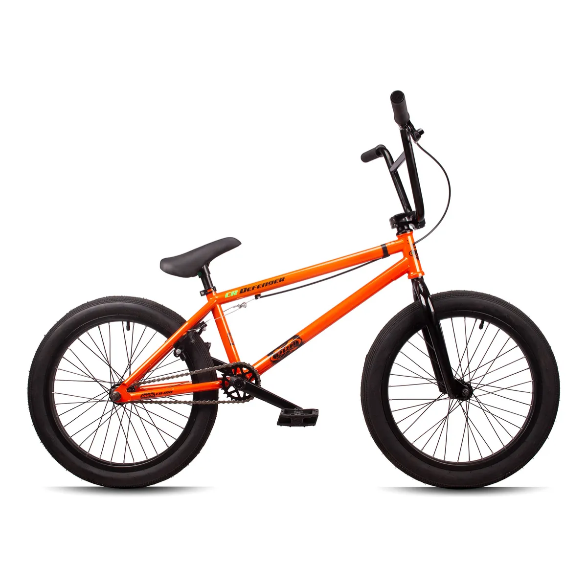 bicicleta aro 20 bmx pro x cr defender laranja metalico