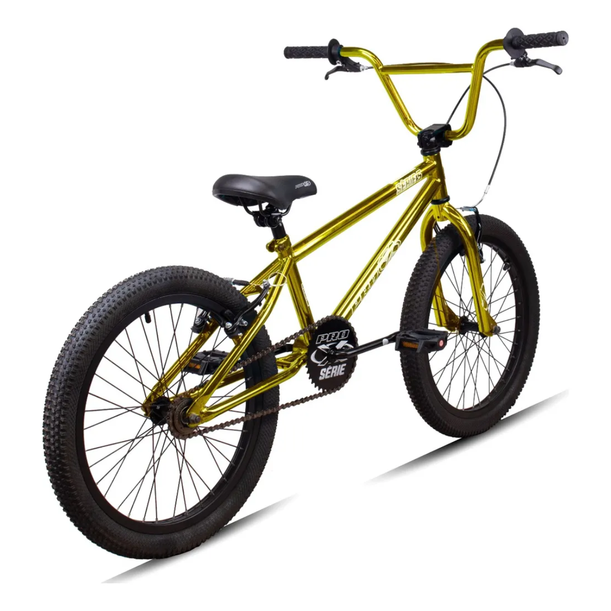 bicicleta aro 20 bmx pro x cromo prox dourado 2