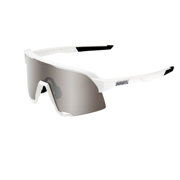 Óculos Ciclismo 100% S3 Matte White Hiper Silver - Bike Alto Vale