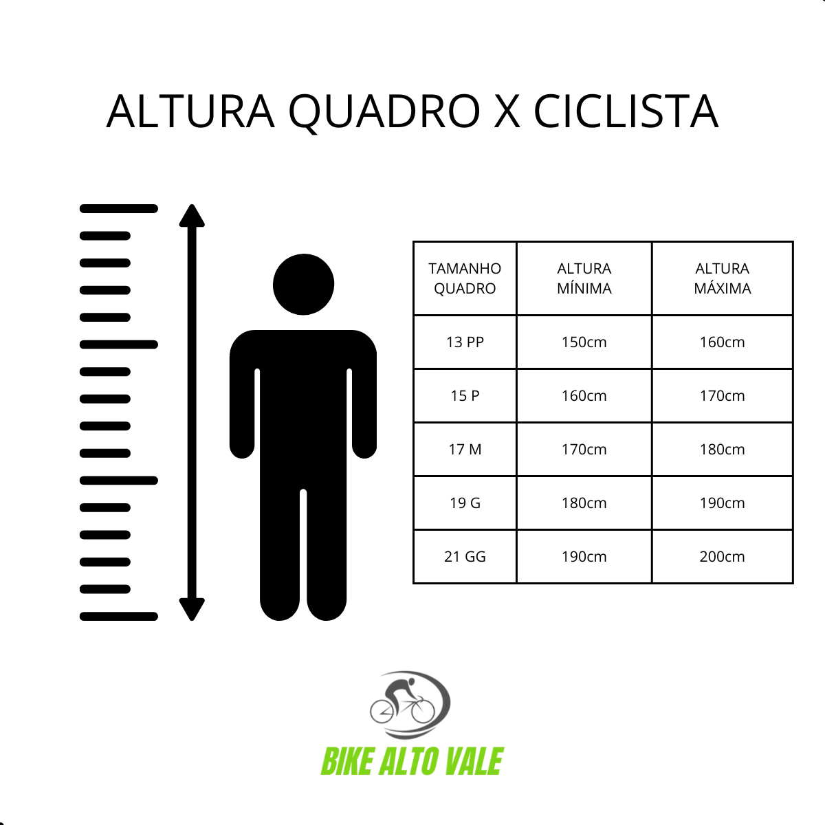 altura medida quadro caloi