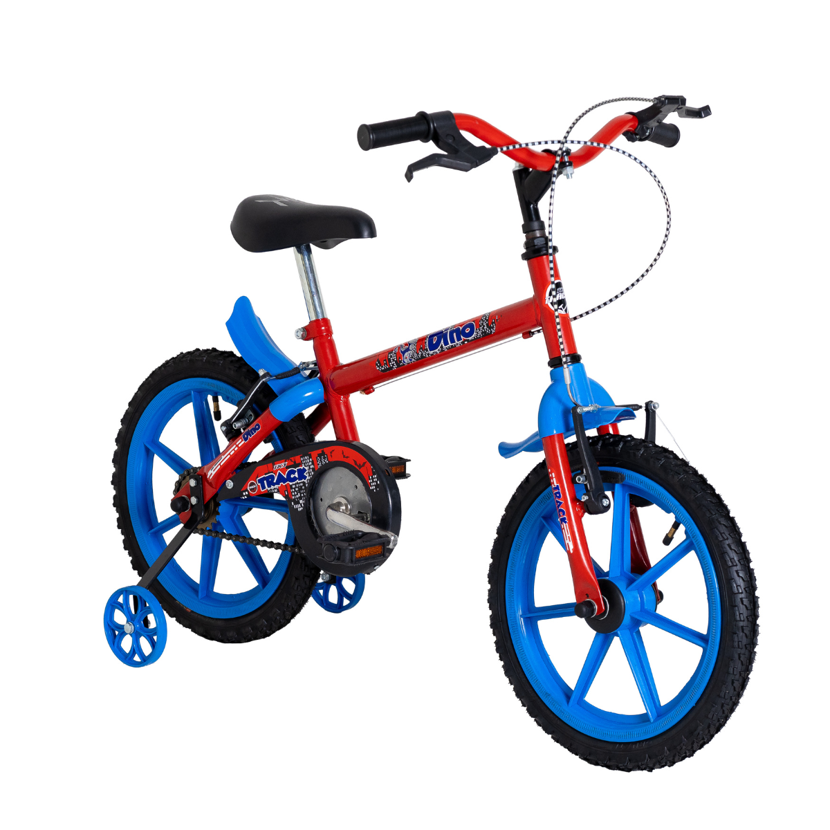 bicicleta infantil aro 16 dino track tk3 vermelho azul 2