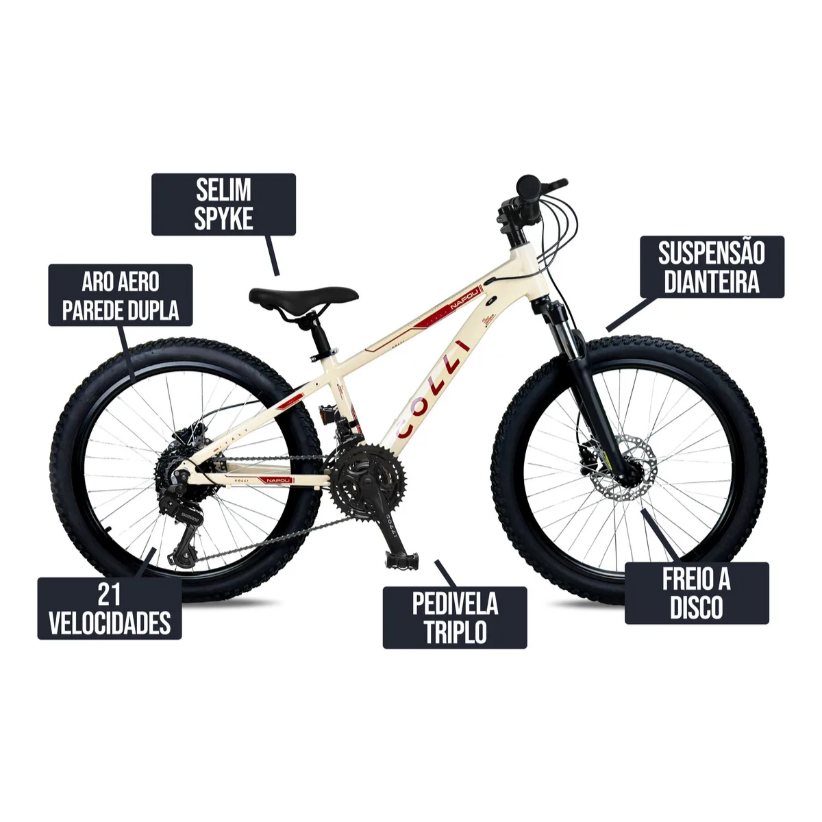 bicicleta aro 24 napoli sport colli 21v